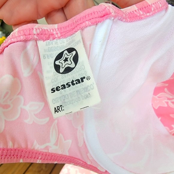 SEASTAR ♡ Beautiful Vintage 2pc Pink 'n White Floral Underwire Bikini Swimsuit 8 - Picture 16 of 17